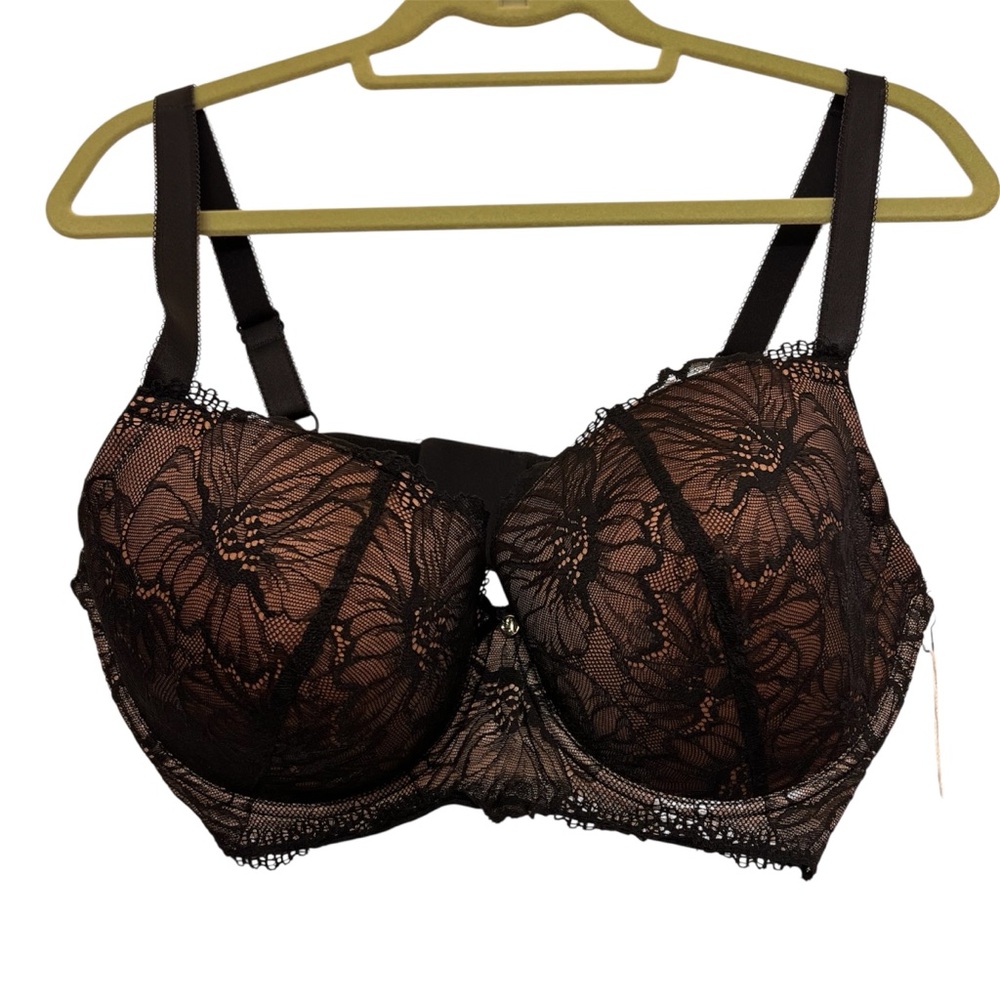 Camio Mio Black Lace Underwire Bra 40DDD NEW With Tags